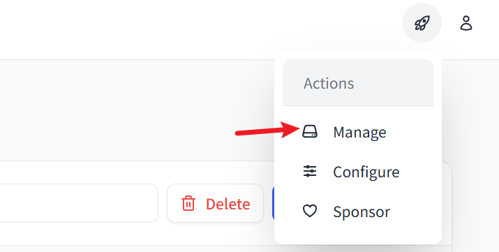 Manage 按钮